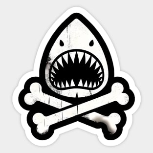 Jolly Roger Pirateflag Shark Skull Crossbones Sticker